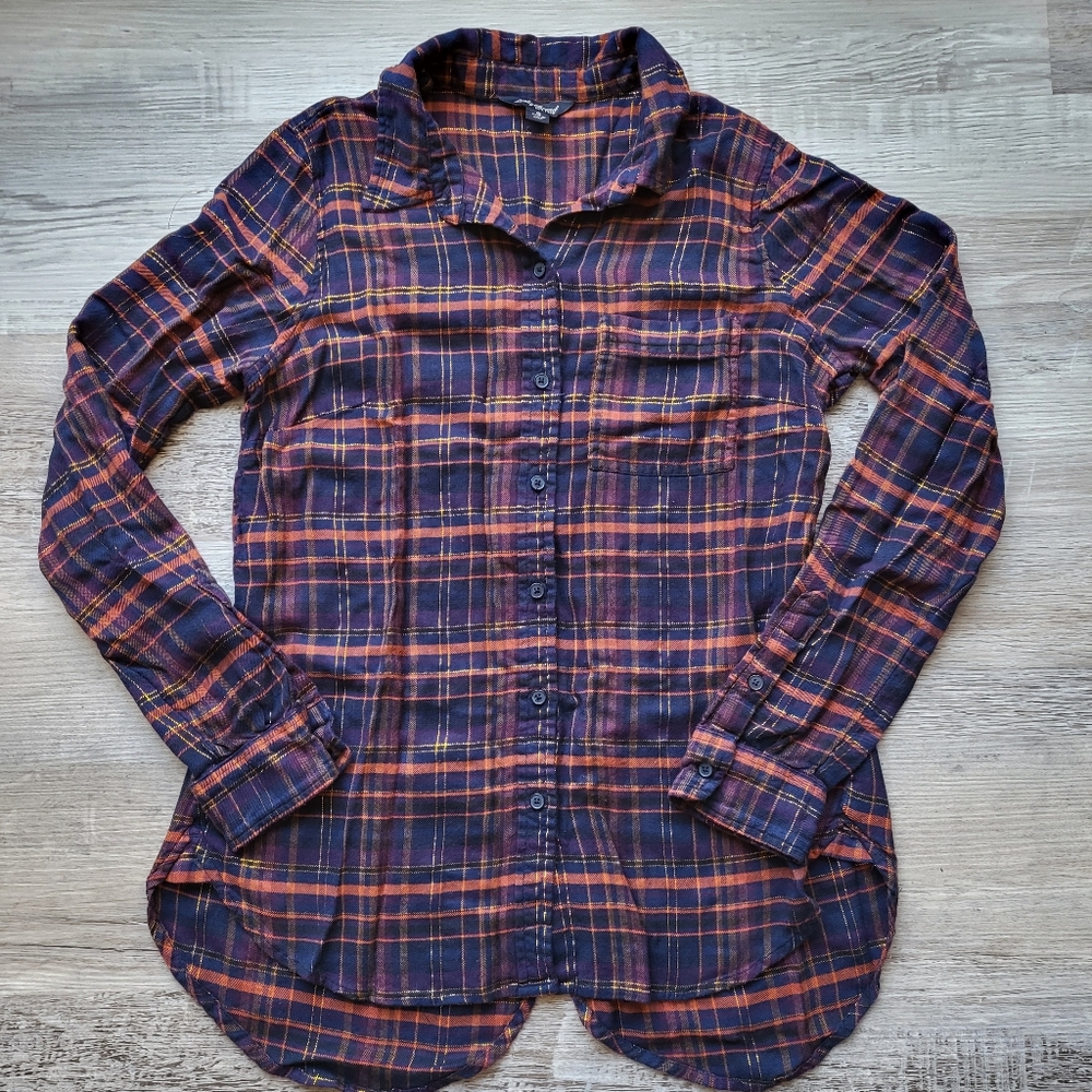 Lucky Brand Striped Flannel Size Small